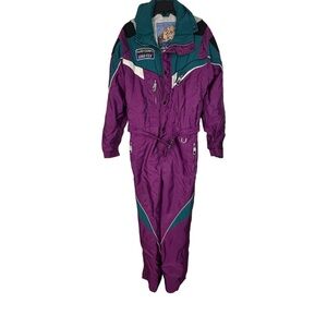 Vtg Rare 1992 USA Ski Team Hard Corps  Men's Bib Snow One Piece Ski Suit Bib Med